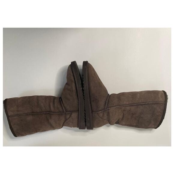UGG Australia Leather Sheepskin Classic Tall Rollover 5815 Chestnut Brown Size 5 - Picture 5 of 9